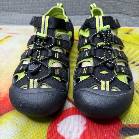 Keen Shoes Size 6 Youth Sandals Newport H2 Black Green Summer Water Beach - Picture 2 of 8
